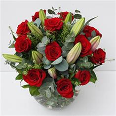 True Love - A Dozen Red Roses &amp; Lilies