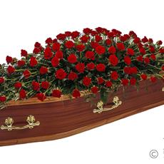 Classic red rose casket spray