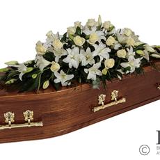 White Lily &amp; Rose Casket Spray
