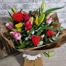 The 'Rainbow' Dozen &amp; Lilies 