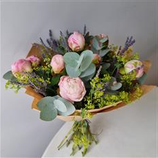 Eco Peony &amp; Dried Lavender Hand Tie