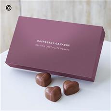 Raspberry Ganache Belgian Chocolate Hearts 100g