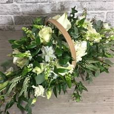 Elegant White Funeral Basket