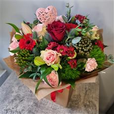 Romantic Mix With a Red Rose Florist Choice Hand-Tied in Water