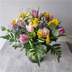 Florist Choice Hand Tied flowers in a Vase