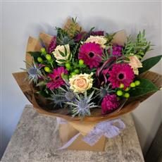 Florist Choice Hand-Tied in Water - Pinks &amp; Purples