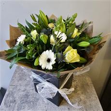 Florist Choice Hand-Tied in Water-White and Blue