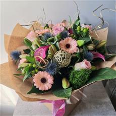 Winter Pinks Florist Choice Hand-Tied in Water