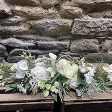 Long Christmas table arrangement  