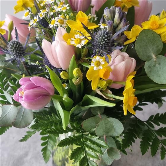 Florist Choice Hand Tied flowers in a Vase